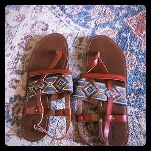 Tribal printed sandals